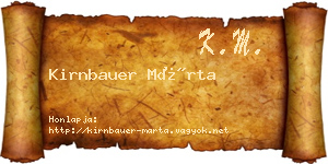Kirnbauer Márta névjegykártya